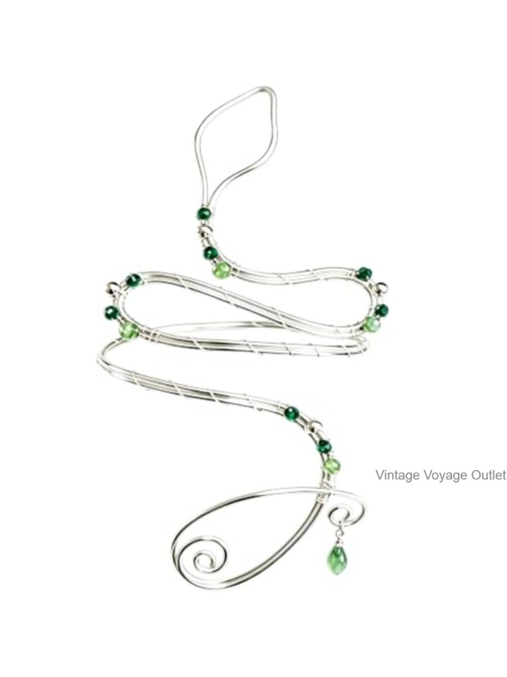 Spiral Snake Upper Arm Cuff Bracelet Crystal Beaded Gothic Cosplay